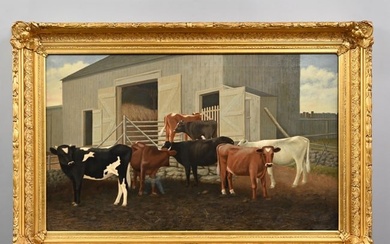 American School - Cattle in a Farmyard