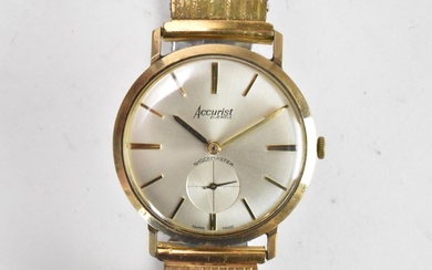 An Accurist, manual wind, gents, 9ct gold wristwatch, having...