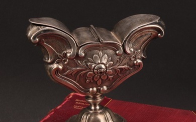 An Italian silver pedestal liturgical incense boat, chased w...