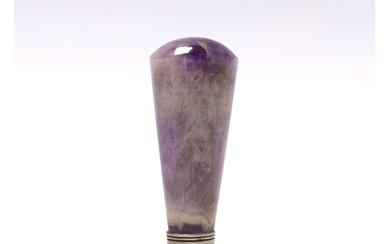 An early 20th century amethyst quartz handled white metal de...