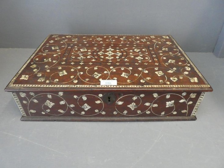 Anglo Indian box with semi fitted interior extensively decor...
