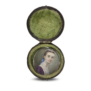 Anglo/American School 18th century Portrait miniature of a young...