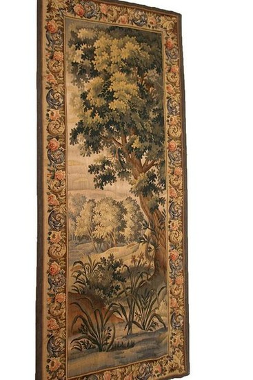 Antique French Aubusson Tapestry Verdure Hand Made