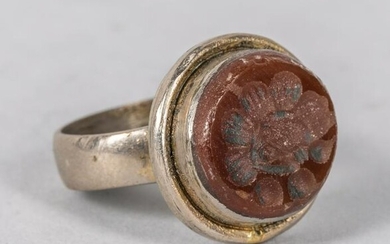 Antique Sassanid-shape Cameo Agate Seal Ring