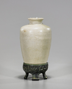 Antique White Glazed Ceramic Vase