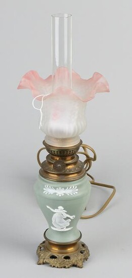 Antique bisquit porcelain table lamp. Formerly
