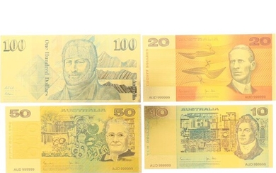 Australia. 10, 20, 50 and 100 dollars. Banknote. Type 1973-1991 - UNC.