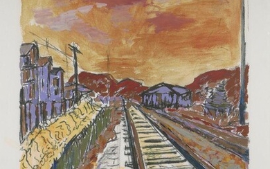 Bob Dylan, American b.1941- Side Tracks, 18 May 1976, Oklahoma City, Oklahoma; unique giclée with hand embellish in colours by the artist, signed in pencil, titled in pencil verso, from a running series of 327, sheet 121.6 x 91.2cm (framed)Note:...