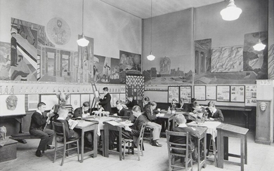 British School, early-mid 20th century- The art class; gelatin silver print, 27x35cm Provenance: Property of Future PLC, removed from the offices of Country Life magazine.