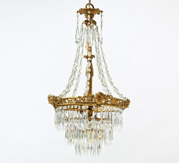Bronze and christal chandelier style Empire