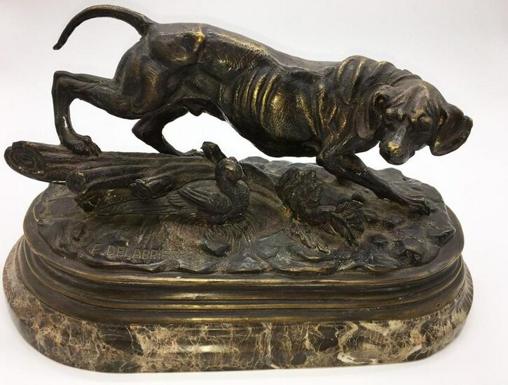 Bronze of Hunting Dog & Pheasant PAUL EDOUARD