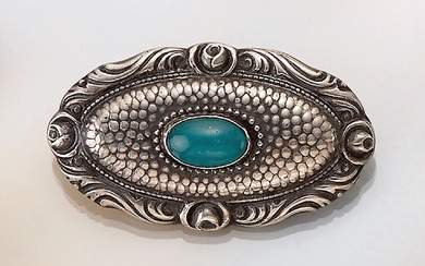 Brooch with agate, german approx. 1950s ,...