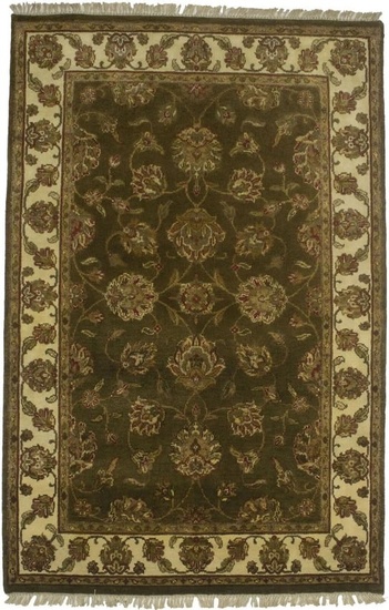 Brown Floral Classic Design 4X6 Chobi Agra Jaipur Oriental Rug Room Decor Carpet