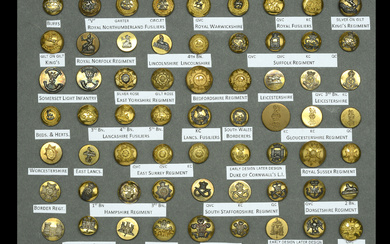 Buttons. A good selection of Infantry Officers’ Mess Dress buttons, from the...
