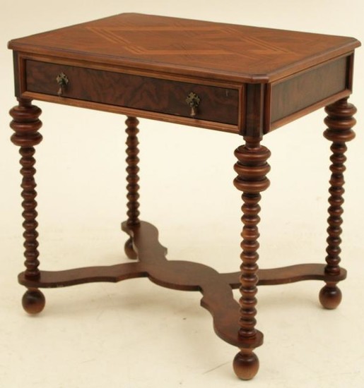 CONTINENTAL STYLE WALNUT ONE DRAWER TABLE