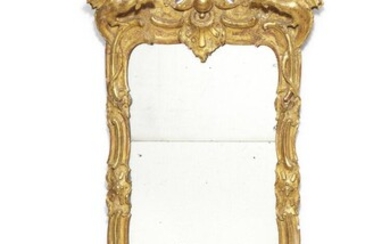 SOLD. Carl Hårleman, attributed: A large Swedish early Rococo giltwood mirror. Mid-18th century. H. 200 cm. W. 90 cm. – Bruun Rasmussen Auctioneers of Fine Art