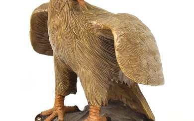 Carved & Painted Wooden Folk Art Eagle