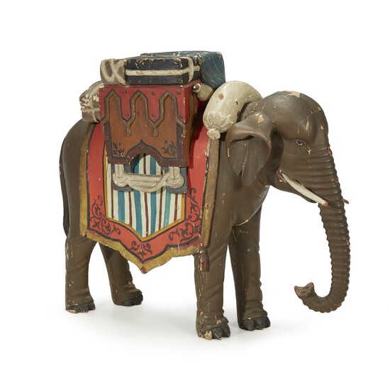 Carved and painted elephant trade sign late 19th/early 20th century