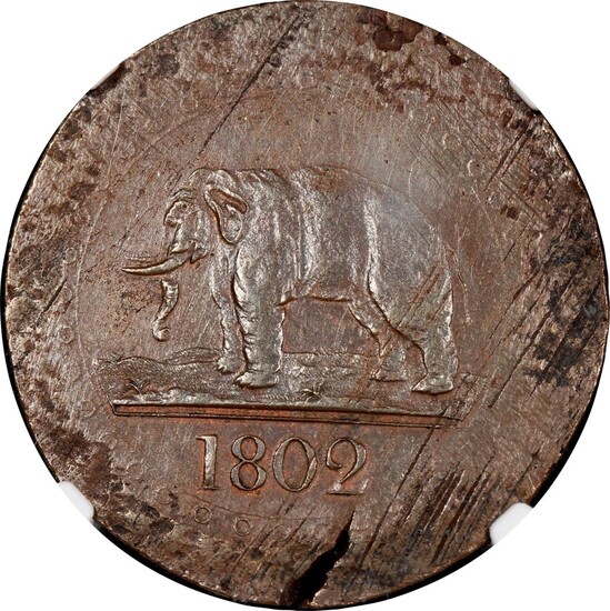 Ceylon/India, copper 1/48 rixdollar reverse/British India on obverse, MULE COIN