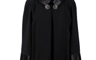 Chanel - Abbigliamento Evening Jacket Long sleeves evening black wool tweed jacket, buttons with rhinestones, silk lining and details, french size 36, with dustbag