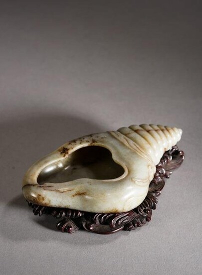Chinese Celadon Jade 'Sea Snail' Washer