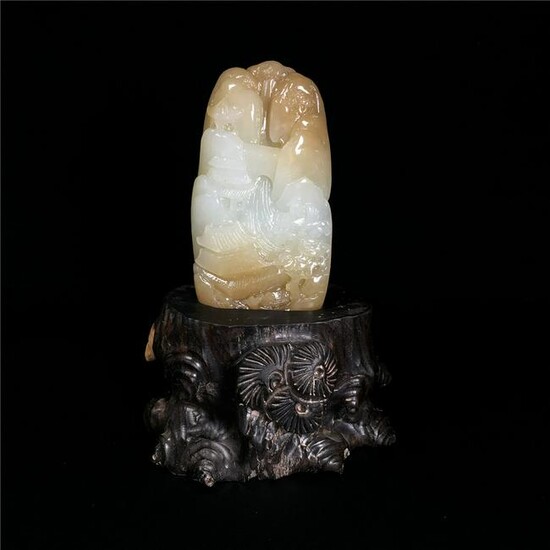 Chinese Natural Hetian Jade Nephrite Statu