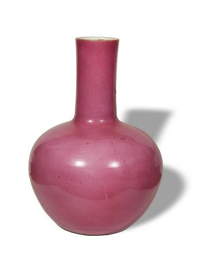 Chinese Ruby-Pink Tianqiu Floor Vase, 19th Century
