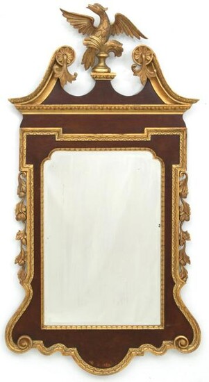 Chippendale Style Mahogany Mirror with Phoenix
