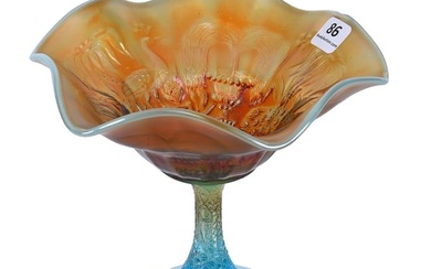 Compote, Carnival Glass, Peacock At Fountain