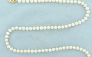 Cultured Pearl Strand Necklace with 14k Gold Clasp