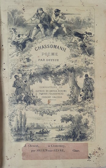 DEYEUX (Théophile). La Chassomanie. Paris, Delahays, 1856. In-8, bradel demi-toile orange, non rogné, couverture et...