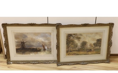 David Cox Jnr. (1809-1885), pair of watercolours, Coastal la...