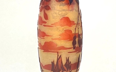 DeVez French cameo glass vase