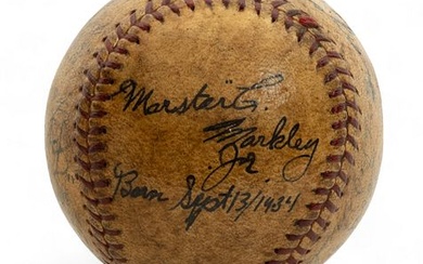 Detroit Tigers Autographed Baseball Ca. 1934