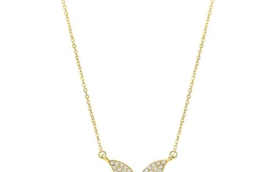 Diamond 1/5ctw Prong Set Butterfly Necklace In 14k Yellow Gold
