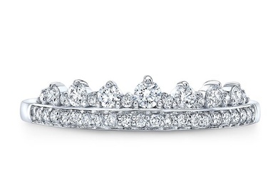 Diamond Crown Ring In 14k White Gold