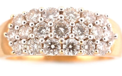 Diamond three row dress ring