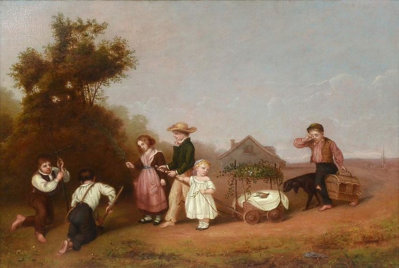 19TH CENTURY GENRE PAINTING ATTRIBUTED TO EUGENE LEJEUN