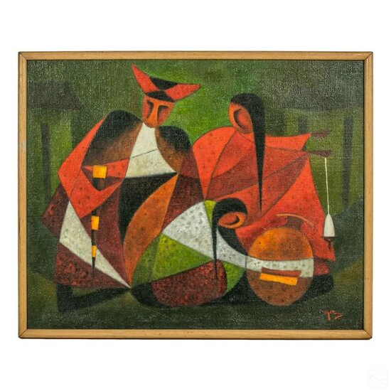 Eduardo Millones (b.1927) Peruvian Cubism Painting