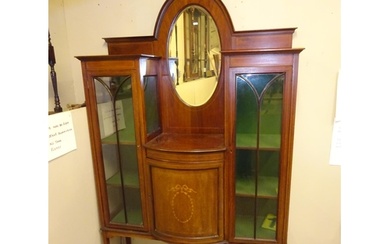 Edwardian inlaid mahogany drawing room cabinet. H. 195cm, W....