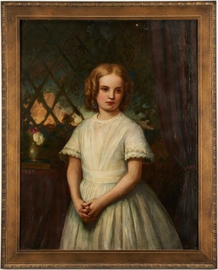 English School, 19th c. Portrait of a Girl in White
