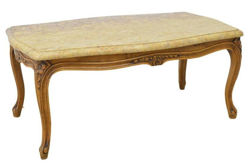 FRENCH LOUIS XV STYLE MARBLE-TOP COFFEE TABLE