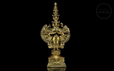 Figura de bronce "Avalokiteshvara" Himalaya, s.XVIII