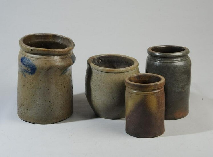 Four Piece Mixed Unmarked Stoneware Grouping