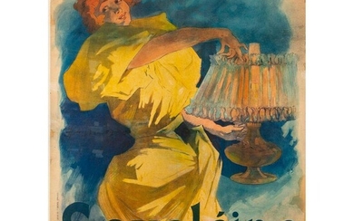 Framed Jules Cheret Antique Poster, Saxoleine Petrole