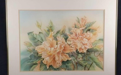 Framed Limited Editon Signed Floral Print Anna Chen