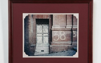 Framed and matted architectural photograph
