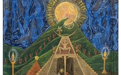 Frantz Zephirin (b. 1968) "Worshipping the Sun Gods"