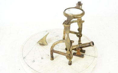 French Brass & Marble Sundial