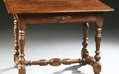 French Provincial Louis XIV Style Carved Walnut Writing